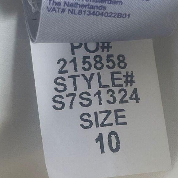 NYDJ Navy/White Abstract Striped Tie Waist Dress Sz 10 - Picture 10 of 10